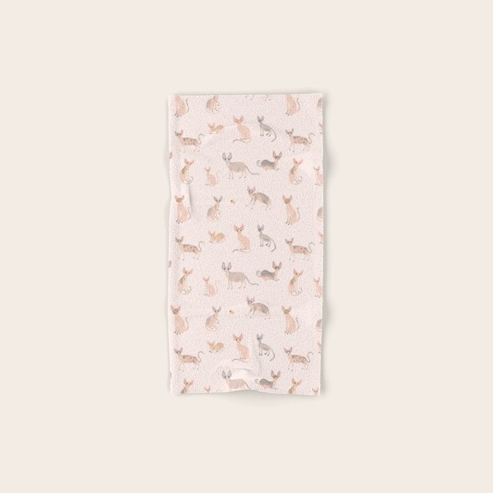 Sphynx Cats - No Furr Don't Care - Cat Pink Towels Gallery Image 1