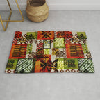 Vintage Hawaii Barkcloth Tapa Beach design Rug Gallery Image 1