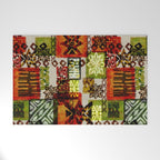 Vintage Hawaii Barkcloth Tapa Beach design Welcome Mat Gallery Image 1
