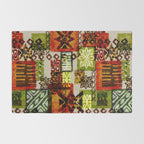 Vintage Hawaii Barkcloth Tapa Beach design Rug Gallery Image 2