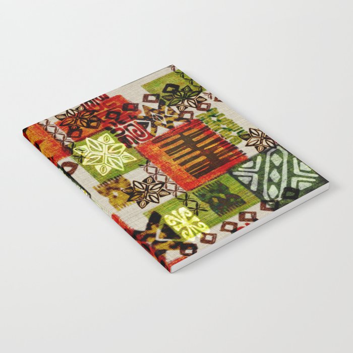 Vintage Hawaii Barkcloth Tapa Beach design Notebook Gallery Image 1