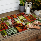 Vintage Hawaii Barkcloth Tapa Beach design Outdoor Rug Gallery Image 2