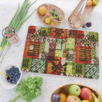 Vintage Hawaii Barkcloth Tapa Beach design Cutting Board Gallery Image 2