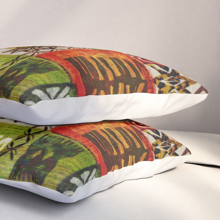 Vintage Hawaii Barkcloth Tapa Beach design Pillow Sham Gallery Image 3