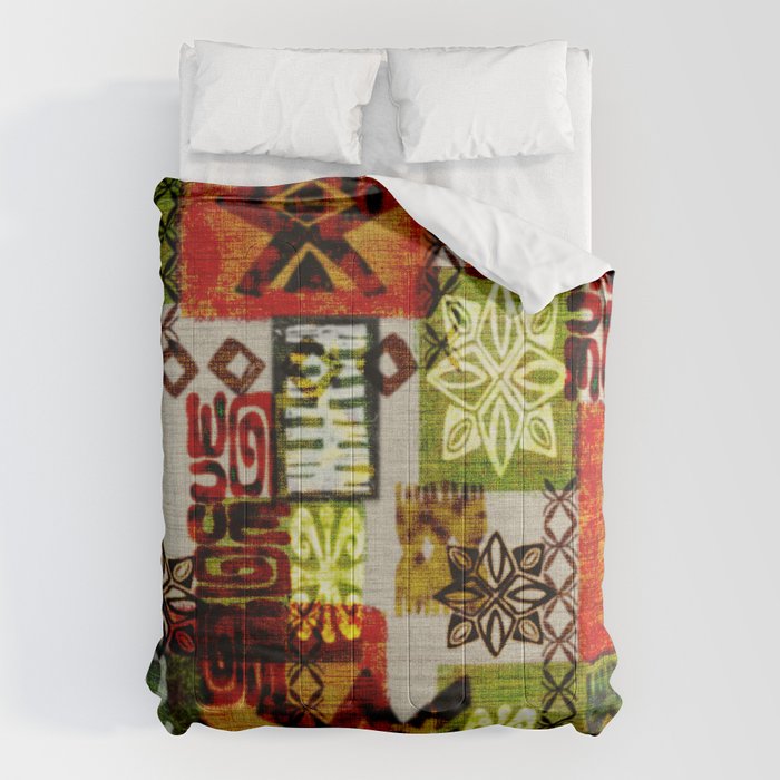 Vintage Hawaii Barkcloth Tapa Beach design Comforter Gallery Image 6