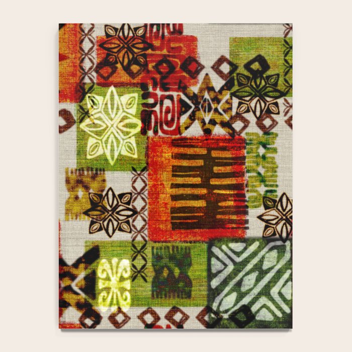 Vintage Hawaii Barkcloth Tapa Beach design Notebook Gallery Image 4