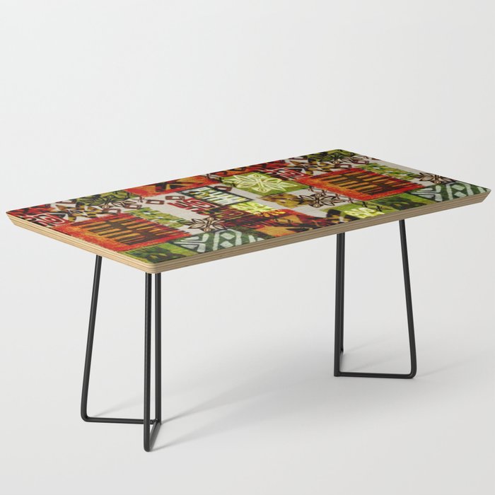 Vintage Hawaii Barkcloth Tapa Beach design Coffee Table Gallery Image 1