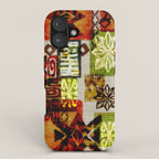 Vintage Hawaii Barkcloth Tapa Beach design iPhone Case Gallery Image 1