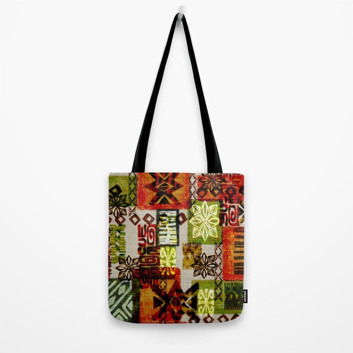 Vintage Hawaii Barkcloth Tapa Beach design Tote Bag Gallery Image 2