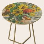 Beautiful still life of sunflowers in a vase portrait floral painting by Dorothea Sharp Side Table Gallery Image 2