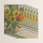 Beautiful still life of sunflowers in a vase portrait floral painting by Dorothea Sharp Wrapping Paper Gallery Image 3