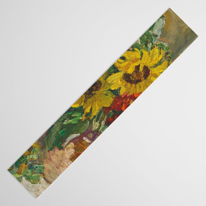 Beautiful still life of sunflowers in a vase portrait floral painting by Dorothea Sharp Table Runner Gallery Image 3