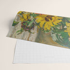 Beautiful still life of sunflowers in a vase portrait floral painting by Dorothea Sharp Wrapping Paper Gallery Image 2