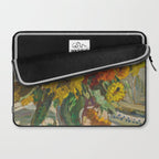 Beautiful still life of sunflowers in a vase portrait floral painting by Dorothea Sharp Laptop Sleeve Gallery Image 2