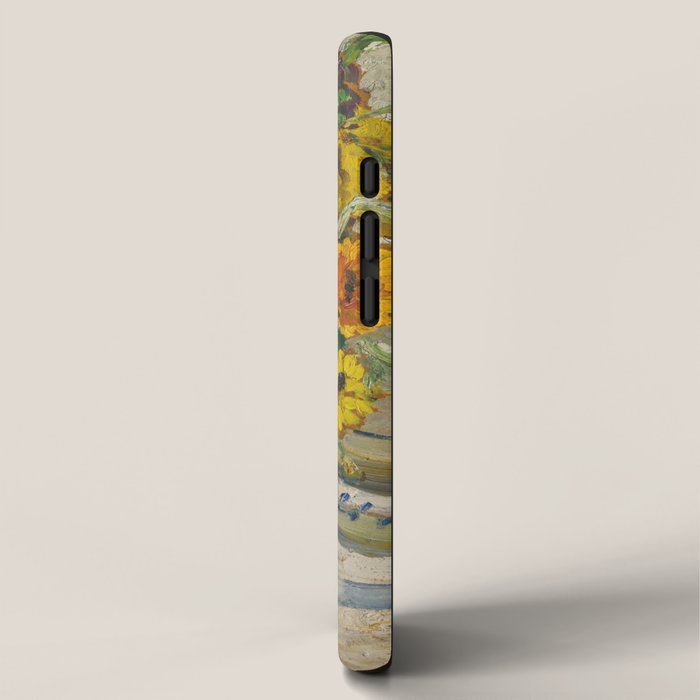 Beautiful still life of sunflowers in a vase portrait floral painting by Dorothea Sharp iPhone Case Gallery Image 2