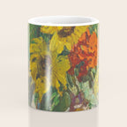 Beautiful still life of sunflowers in a vase portrait floral painting by Dorothea Sharp Coffee Mug Gallery Image 4