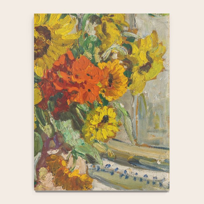 Beautiful still life of sunflowers in a vase portrait floral painting by Dorothea Sharp Notebook Gallery Image 4