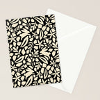 Folk Art Bunnies - black and cream Stationery Card Gallery Image 2