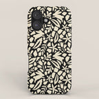 Folk Art Bunnies - black and cream iPhone Case Gallery Image 1