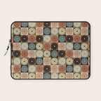 Retro Flowers Check Pattern II Laptop Sleeve Gallery Image 1