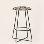 Retro Flowers Check Pattern II Stool Gallery Image 1