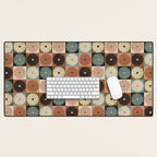 Retro Flowers Check Pattern II Desk Mat Gallery Image 1