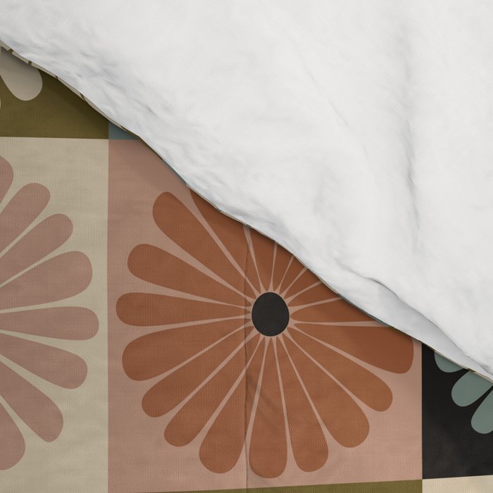 Retro Flowers Check Pattern II Comforter Gallery Image 4