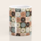 Retro Flowers Check Pattern II Coffee Mug Gallery Image 4
