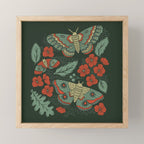 Moths in Emerald Twilight Mini Art Print Gallery Image 1