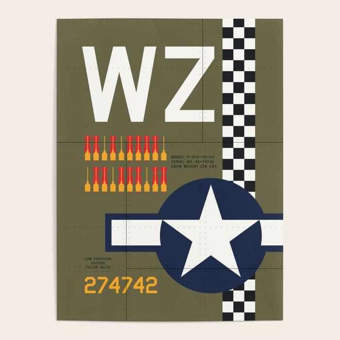 Aircraft Markings - USA P-47 Poster Gallery Image 1