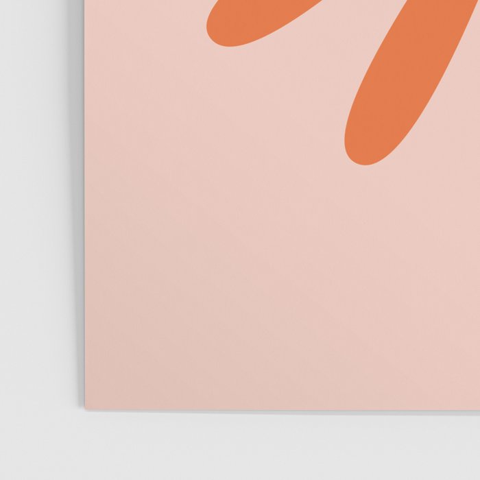 Big Daisy Retro Minimalism in Pale Blush Pink and Orange Poster Gallery Image 3