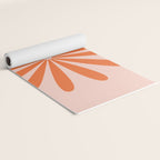 Big Daisy Retro Minimalism in Pale Blush Pink and Orange Yoga Mat Gallery Image 2