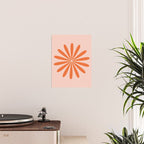 Big Daisy Retro Minimalism in Pale Blush Pink and Orange Poster Gallery Image 2