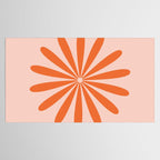 Big Daisy Retro Minimalism in Pale Blush Pink and Orange Tablecloth Gallery Image 2
