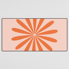 Big Daisy Retro Minimalism in Pale Blush Pink and Orange Desk Mat Gallery Image 3