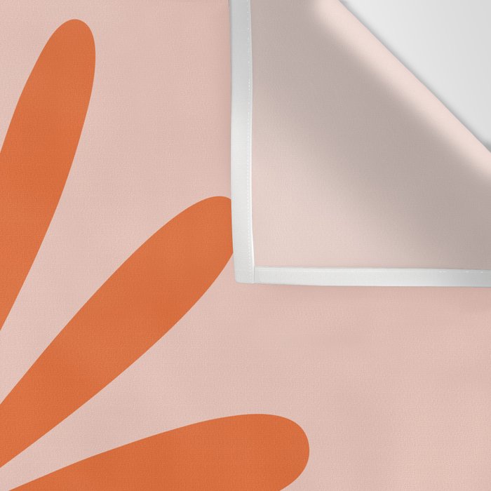 Big Daisy Retro Minimalism in Pale Blush Pink and Orange Wall Tapestry Gallery Image 3