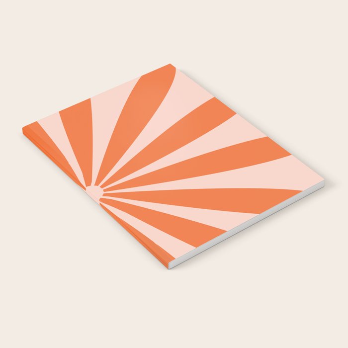 Big Daisy Retro Minimalism in Pale Blush Pink and Orange Notebook Gallery Image 2