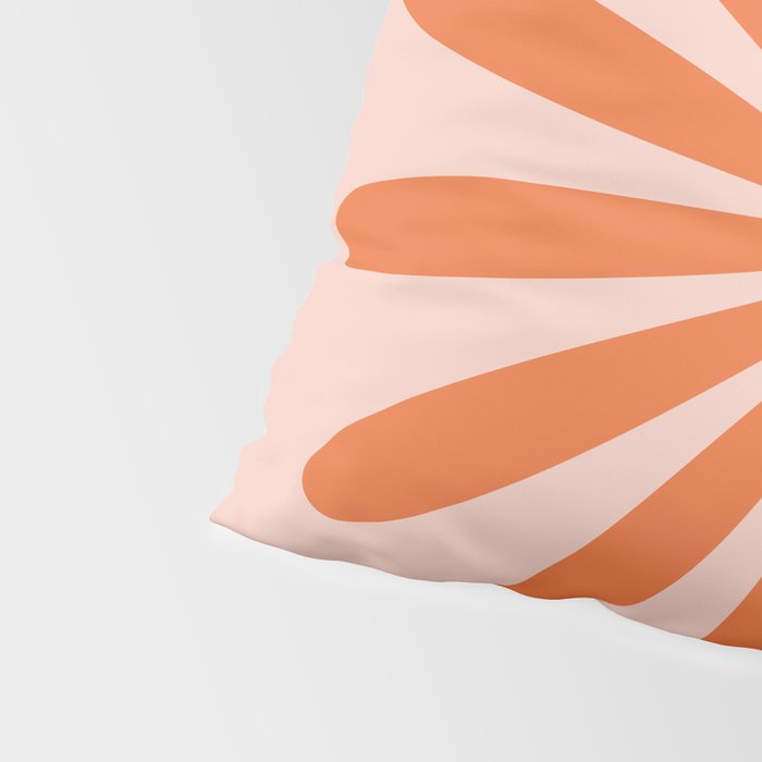 Big Daisy Retro Minimalism in Pale Blush Pink and Orange Pillow Sham Gallery Image 4