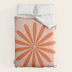 Big Daisy Retro Minimalism in Pale Blush Pink and Orange Comforter Gallery Image 6