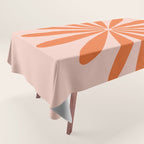 Big Daisy Retro Minimalism in Pale Blush Pink and Orange Tablecloth Gallery Image 1