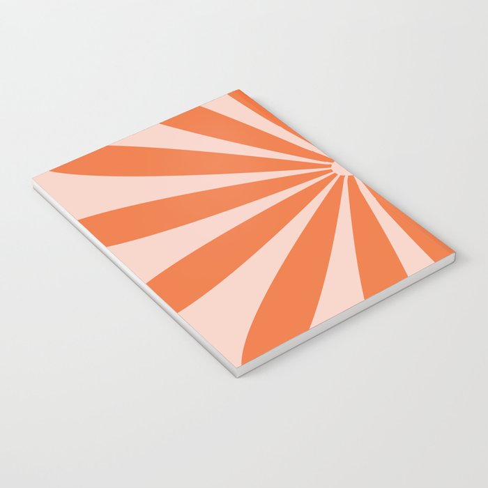 Big Daisy Retro Minimalism in Pale Blush Pink and Orange Notebook Gallery Image 3