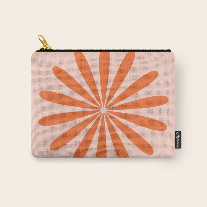 Big Daisy Retro Minimalism in Pale Blush Pink and Orange Carry All Pouch Gallery Image 1