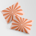 Big Daisy Retro Minimalism in Pale Blush Pink and Orange Pillow Sham Gallery Image 3