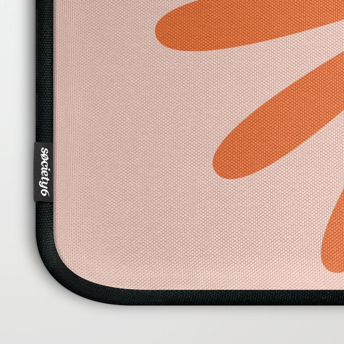 Big Daisy Retro Minimalism in Pale Blush Pink and Orange Laptop Sleeve Gallery Image 3