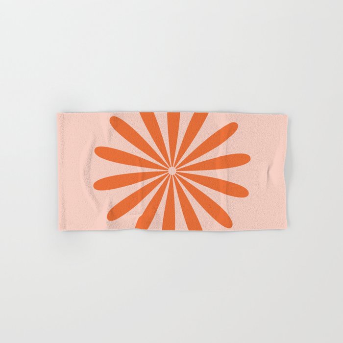 Big Daisy Retro Minimalism in Pale Blush Pink and Orange Bath Towel Gallery Image 1