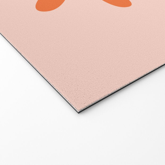 Big Daisy Retro Minimalism in Pale Blush Pink and Orange Welcome Mat Gallery Image 2