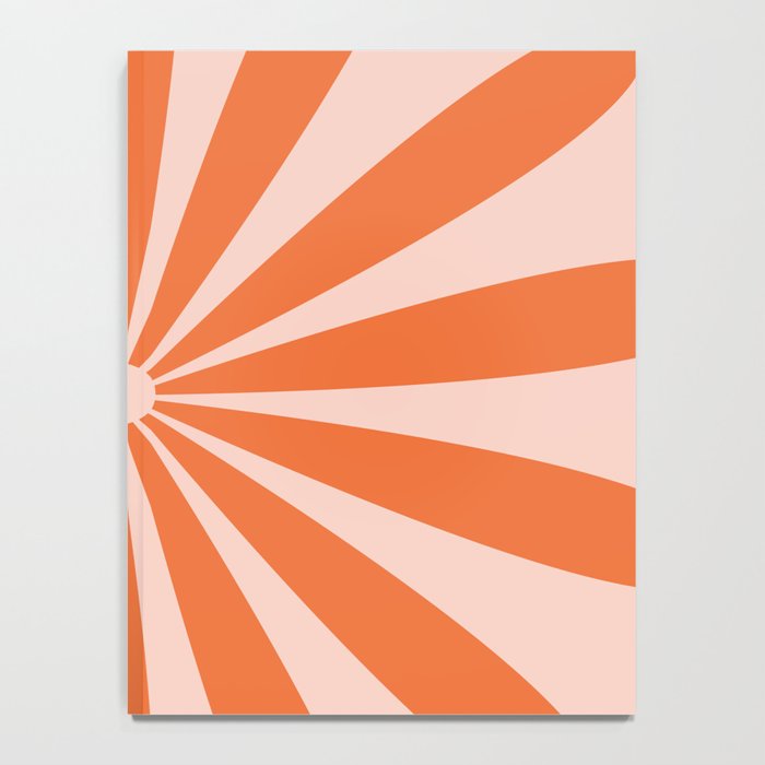 Big Daisy Retro Minimalism in Pale Blush Pink and Orange Notebook Gallery Image 4