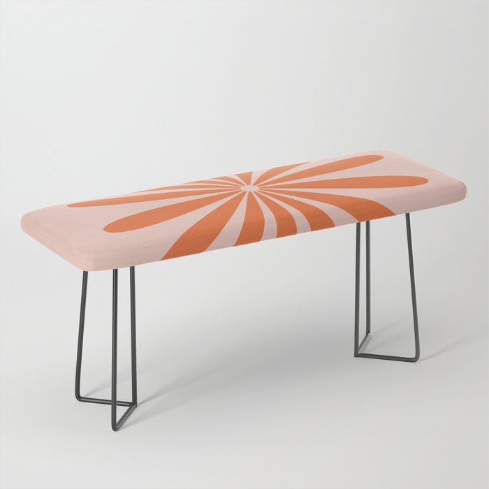 Big Daisy Retro Minimalism in Pale Blush Pink and Orange Bench Gallery Image 1