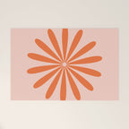 Big Daisy Retro Minimalism in Pale Blush Pink and Orange Welcome Mat Gallery Image 1