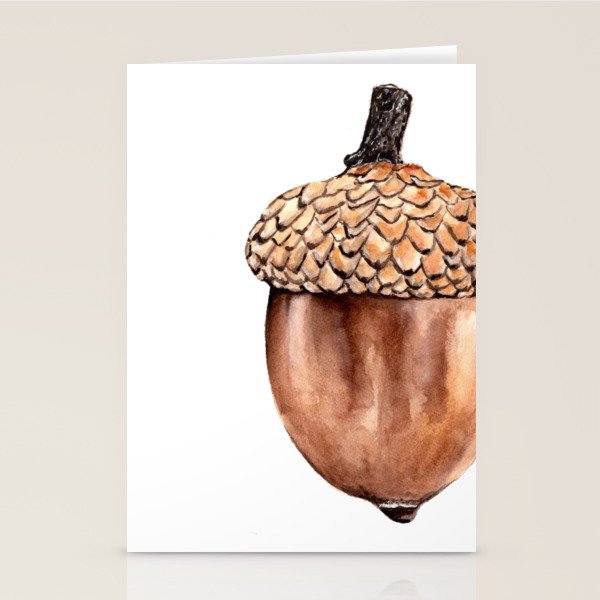 Fall Harvest. Acorn. Watercolor painting. Stationery Card Gallery Image 1
